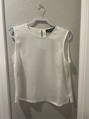 Kasper Women's White Sleeveless Shell Blouse
